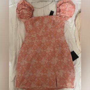 Pink floral short dress